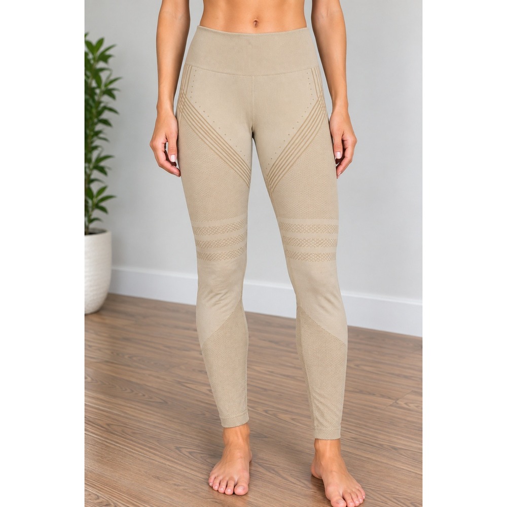 Celsior Women's High Waist Seamless Ribbed Compression Butt Lifting Leggings_204
